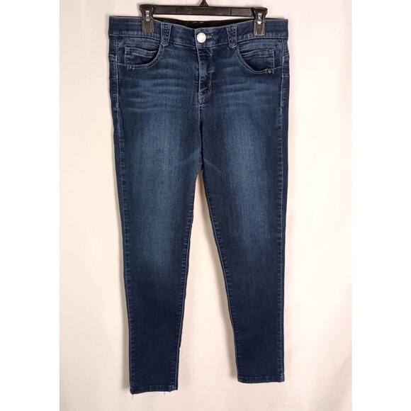 Democracy Ab Technology Slim Jeans Size 14 Stretch Denim Mid Rise Blue - Picture 1 of 9